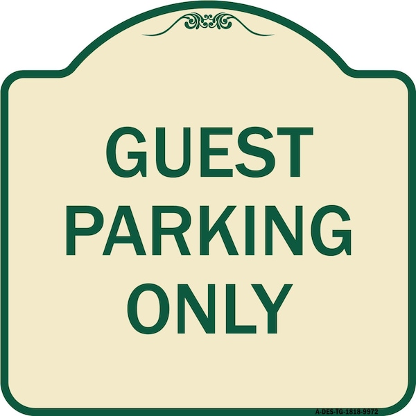 Signmission Designer Series-Guest Parking Only, Tan & Green Heavy-Gauge Aluminum, 18" x 18", TG-1818-9972 A-DES-TG-1818-9972 - main